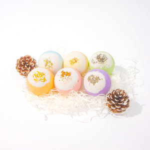Bombes de bain colorées en forme de boule, 100% naturelles, vegan, biologiques, avec fleurs séchées, emballage personnalisé, vente en gros à bas prix - Product Image 4