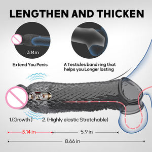 Masculino Penis Extender Manga Preservativo Silicone Dildo Flesh Underwear Camisinha Reutilizável Maca e Bola Com Cinto Penis Sleeve - Product Image 6