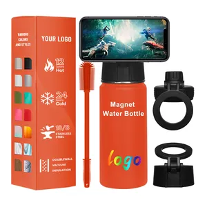 500Ml Stalen School Magnetische Fles Water Innovatie Waterfles Telefoon Magneet Mag Veilige Thermosfles Kinderen Rennen