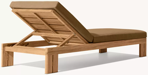 Chaise longue d'extérieur classique <span class=keywords><strong>en</strong></span> teck, structure solide, assemblage stable, coussin à séchage rapide, résistant aux UV, durable pour le jardin - Product Image 5