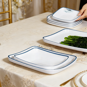 Assiettes rectangulaires en <span class=keywords><strong>porcelaine</strong></span> blanche <span class=keywords><strong>de</strong></span> style nordique LovingHome, plats <span class=keywords><strong>de</strong></span> <span class=keywords><strong>service</strong></span> pour restaurant, prix <span class=keywords><strong>de</strong></span> gros - Product Image 4