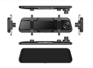 4K Dashcam anteriore e posteriore doppia fotocamera per auto 9.66 pollici Full Touch Screen visione notturna <span class=keywords><strong>specchietto</strong></span> per fotocamera - Product Image 5
