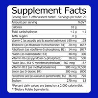 Compléments alimentaires à marque privée : Super Complexe B en comprimés (20 comprimés) avec Thiamine et Riboflavine pour transformer les aliments en comprimés utilisables