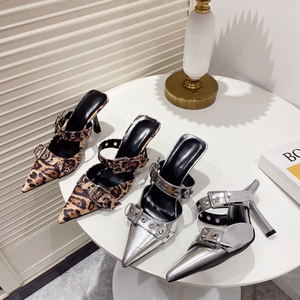 Nouvelle Collection Été 2024 : Escarpins Femme Baotou à Talon Fin, Motif Léopard et Boucle de Ceinture, Style Européen et Américain – Grande Vente ! - Product Image 1