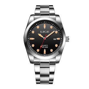 Montre à quartz en alliage de nouvelle conception en gros, bracelet en acier inoxydable de 40 mm, aiguille en verre, calendrier lumineux, montre-bracelet pour homme - Product Image 5