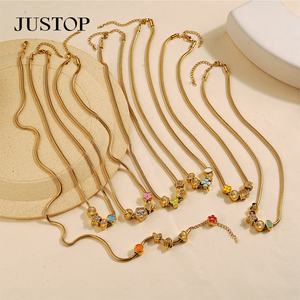 JUSTOP OEM/Vente en gros Collier pendentif personnalisé en acier inoxydable plaqué or et argent, chaîne à maillons, unisexe, tendance et mode - Product Image 1