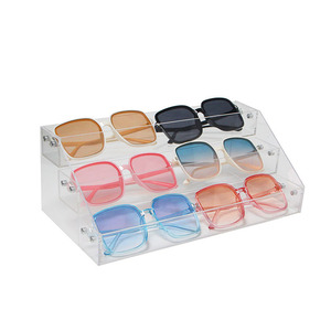 Soporte de exhibición de gafas y gafas de presbicia de acrílico transparente Estante de almacenamiento de gases escalonados con herramientas de instalación Soporte de perfume - Product Image 6