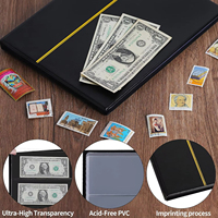 Classeur de collection de billets Zeno à 60 pochettes en PVC – 7,7 x 3,2 pouces, sans fermeture, étui de protection élégant pour la collection de billets de banque