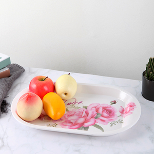 Ensemble de plateau de service avec poignée en <span class=keywords><strong>bambou</strong></span> japonais imprimé personnalisé avec motif de <span class=keywords><strong>fleur</strong></span> verte pour présentation des aliments café thé repas déjeuner pâtisserie - Product Image 5