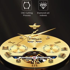 OUPINKE 3240 Skeleton Men's Watches 50m Waterproof Automatic Mechanical Watch Sapphire Luminous Date Tungsten Steel Brand Watch - Product Image 2