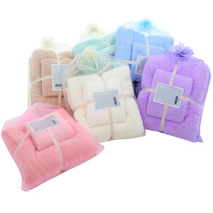 Carlota <b>Bath</b> <b>Towel</b> <b>Sets</b> 80% Polyester Coral Fleece Soft Absorbent For Home Use - Product Image 5