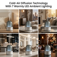 Purificador de Aire de Aluminio de Lujo, Humidificador Silencioso con Aroma y Luz Ambiental, Difusor de Fragancia Portátil para Hotel, Spa y Dormitorio