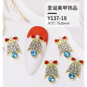 Zirconia Rhinestone Gold Jewelry 3D Christmas nail charms Rose nail charms - Product Image 5