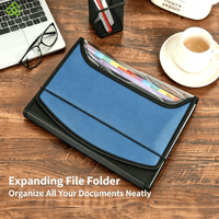 Pochette de rangement pour documents A4 13P en tissu imperméable avec fermeture élastique, multi-poches, logo personnalisé