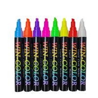 Marqueur à craie liquide 6 mm à prix réduit, pointe pinceau oblique, effaçable à sec, stylo néon 8 couleurs pour dessin fluide, nouveau stylo feutre