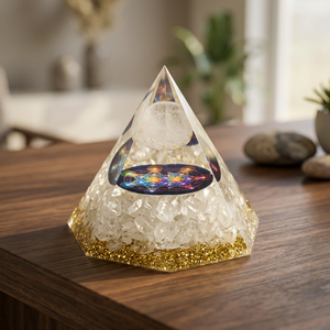 Pirámide de Orgonita de Siete Chakras, Cristal de Cuarzo, Amatista, Ojo de Tigre, Regalo de Feng Shui - Product Image 3