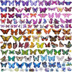 PTカスタムロゴバタフライ一時的な入れ墨女の子のための一時的な入れ墨紙子供女性自己粘着性の妖精の花防水 - Product Image 2