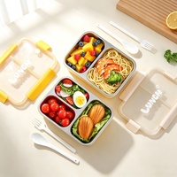Boîte de rangement alimentaire réutilisable pour les collations, la préparation des repas, les enfants, les adultes, boîte à bento, 3 compartiments, récipient à lunch en acier inoxydable avec couvercles