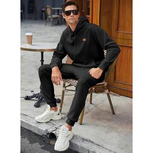 2025 hommes 2 pièces Jacquard tenues sweat à capuche imprimé sweat et Joggers pantalons de survêtement ensemble tissé survêtement pour l'automne et l'hiver - Product Image 5