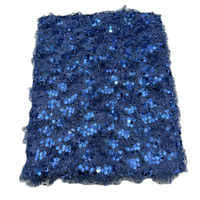 Tissu de robe d'hiver en gros, polyester, tissu brodé perlé, tissu en velours long et moelleux, tissu brodé de paillettes