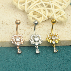 Coeur <span class=keywords><strong>ange</strong></span> aile pendentif <span class=keywords><strong>nombril</strong></span> anneaux <span class=keywords><strong>Piercing</strong></span> <span class=keywords><strong>nombril</strong></span> ongles corps bijoux pour femmes Sexy corps <span class=keywords><strong>Piercing</strong></span> bijoux 3 couleurs - Product Image 2
