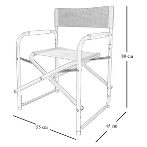 Sedia da Regista Blu in Alluminio 55x45x80 Cm per Esterni Giardino Campeggio - Product Image 6