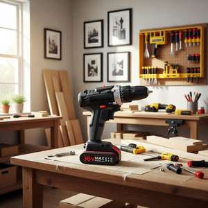 Perceuse à percussion sans fil 21V à vitesse variable, batterie au lithium haute puissance, perceuse à main durable OEM - Product Image 6