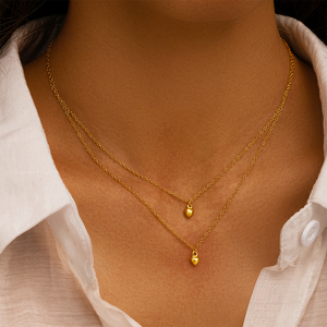 Collar CANNER de Plata 925, Estilo Lujoso y Ligero, Doble Capa, Doble Corazón, Estrella, Luna Creciente, Cadena Doble Multicapa para Mujeres y Niñas - Product Image 3