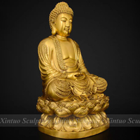 Sculptures métalliques personnalisées, petite taille, statue de Bouddha en laiton doré, bronze, décoration religieuse Feng Shui, prix d'usine