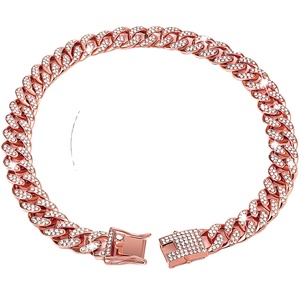 Luxury <strong>Tactical</strong> 15mm Diamond Gold Silver <strong>Dog</strong> <strong>Collar</strong> Solid Metal Cuban Link Chain with Alloy Jewelry Accessories - Product Image 4