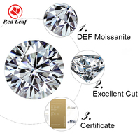 Diamantes de Moissanita Redleaf VVS1, Color Blanco D, Corte Excelente, 1CT 2CT 3CT, Corte Brillante Redondo, Diamante de Moissanita Suelto