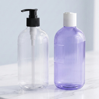 Conteneur rond en plastique PET de 500 ml, 44 g, transparent, écologique, recyclable, rechargeable, pour emballages cosmétiques, gel, soins de la peau
