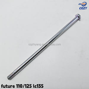 Malaysia Future110 <span class=keywords><strong>125</strong></span> Ensemble d'essieu de roue avant, pivot de bras oscillant arrière pour Honda Lc135, arbre de roue arrière, boulon, pièces de moto - Product Image 1