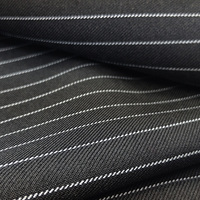 Tissu sergé teint en fil noir 300D et rayures blanches 12 mm avec traitement hydrofuge pour vêtements, sacs, accessoires, décoration intérieure