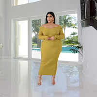 Robes pour femmes grandes tailles, dernière collection 2021, couleur unie, pour femmes, automne-hiver, tricot, robe décontractée