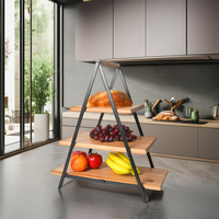 Support à gâteau rustique en bois et supports de présentation pour gâteau et cupcakes, ensemble combiné