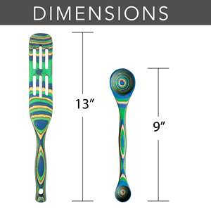 Juego de Utensilios de Cocina de 6 Piezas de Madera Pakka, Cuchara Exótica y Divertida, Utensilios de Madera Multifuncionales, Color Pavo Real, Utensilios Ecológicos - Product Image 6