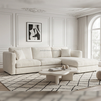 Canapé d'angle modulable de haute qualité en tissu blanc pour salon, mobilier de maison