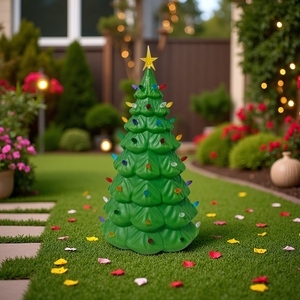 Décorations de Noël en forme d'arbres moulés par soufflage, arbres de Noël décoratifs en PP - Product Image 1