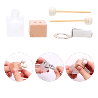 Flacon en verre avec bouchon en bois pour diffuseur de parfum, 8ml, à suspendre, carré, pour voiture, Clip métallique, 1 pièce, nouveau Design