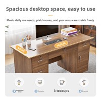 Ensemble Chaise et Bureau de Style Moderne Verrouillable pour Ordinateur à Domicile et Poste de Travail avec Tiroir, Bureau en Bois pour Personnel, Fonction Automatique