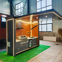 Neues Design Hydraulisches Hebedach für Containerhaus Feuerfest Wasserdicht Garten Terrasse Strand Modulare Aluminium-Außenküche