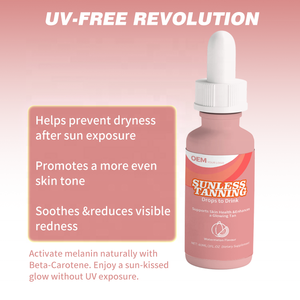 Gotas Bronceadoras de Marca Privada OEM, Gotas Autobronceadoras Naturales con Brillo Bronceado, Suplemento Vitamínico - Product Image 3