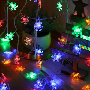 الجملة عيد الميلاد شجرة الديكور البسيطة عيد الميلاد الصمام اللمعان سلسلة مصابيح عطلة الجنية ضوء ندفة الثلج
