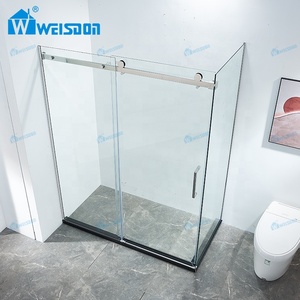 Custodia per <span class=keywords><strong>doccia</strong></span> scorrevole in <span class=keywords><strong>vetro</strong></span> temperato con porta <span class=keywords><strong>doccia</strong></span> in acciaio inossidabile di Design di lusso Weisdon - Product Image 2