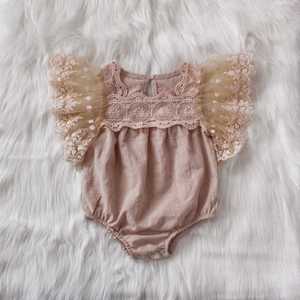 Combinaison blanche de style bohème <span class=keywords><strong>pour</strong></span> bébé fille body baptême baptême premier anniversaire tenue de mariage <span class=keywords><strong>barboteuse</strong></span> en dentelle de coton - Product Image 3