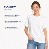 Chemise Blanche Femme en Pur Coton, Col Rond, Manches Courtes, Coupe Ample et Légère, Idéale pour l'Été, Tenue Décontractée Quotidienne, Commande en Gros