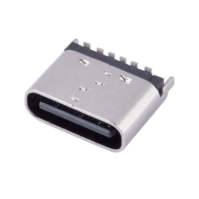 USB C Port 6Pin SMT Vertical Mount Length 6.5 USB-C Female Connector 3.0A Max