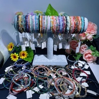 Vente en gros, bracelet en cristal de quartz à facettes en matériaux mixtes de 4 mm, artisanat pour la décoration