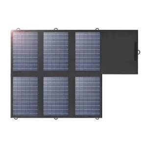 Panel solar 60W Cargador solar plegable con 18V DC + 60W USB A * 2 para Powerstation Camping Laptop Phone Riding